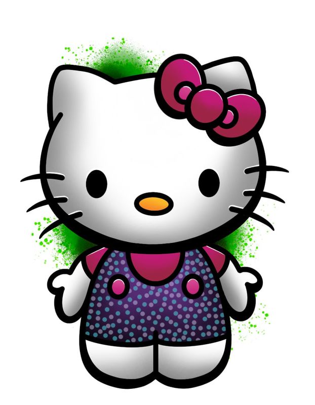 Hello Kitty watercolor tattoo