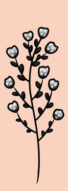 Black and grey glitter flower tattoo small design