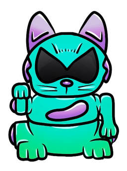 Robo kitty tattoo design for sale.