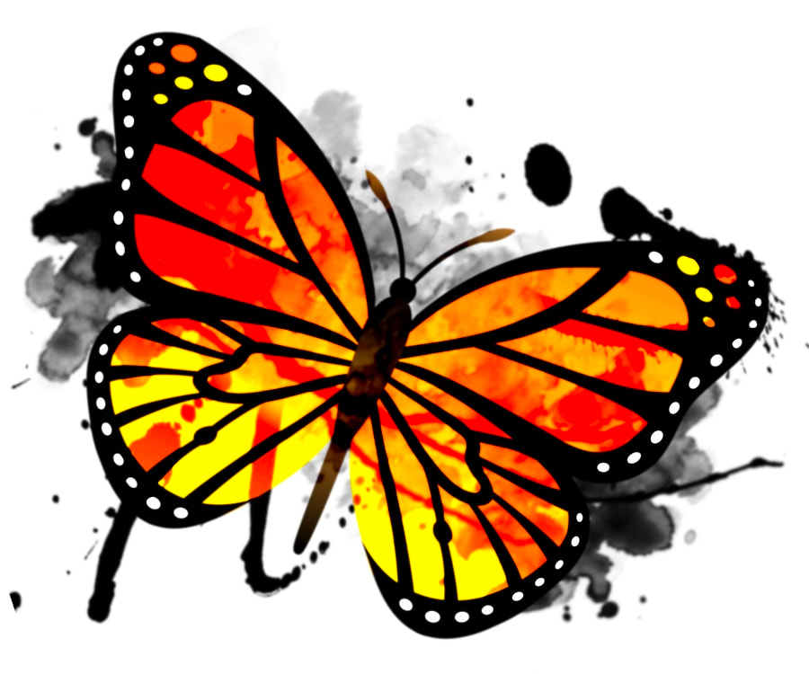 Watercolor monarch butterfly tattoo design by Tyranicorn