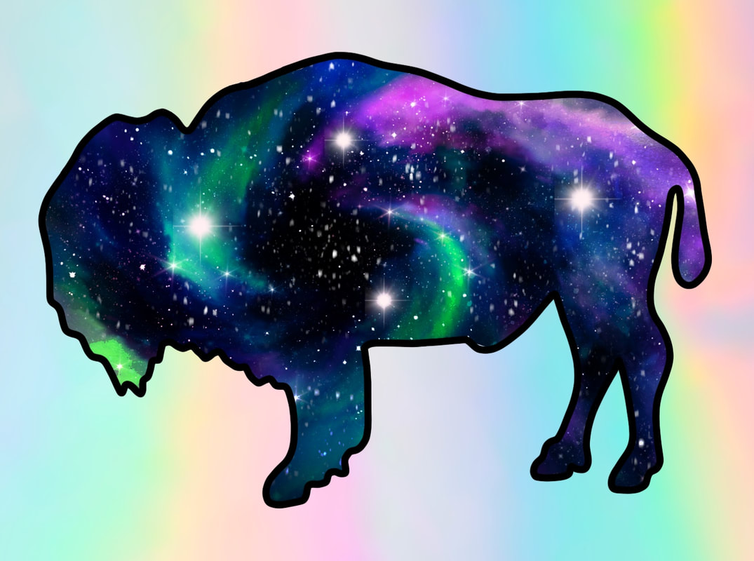 Galactic bison premade tattoo design for sale