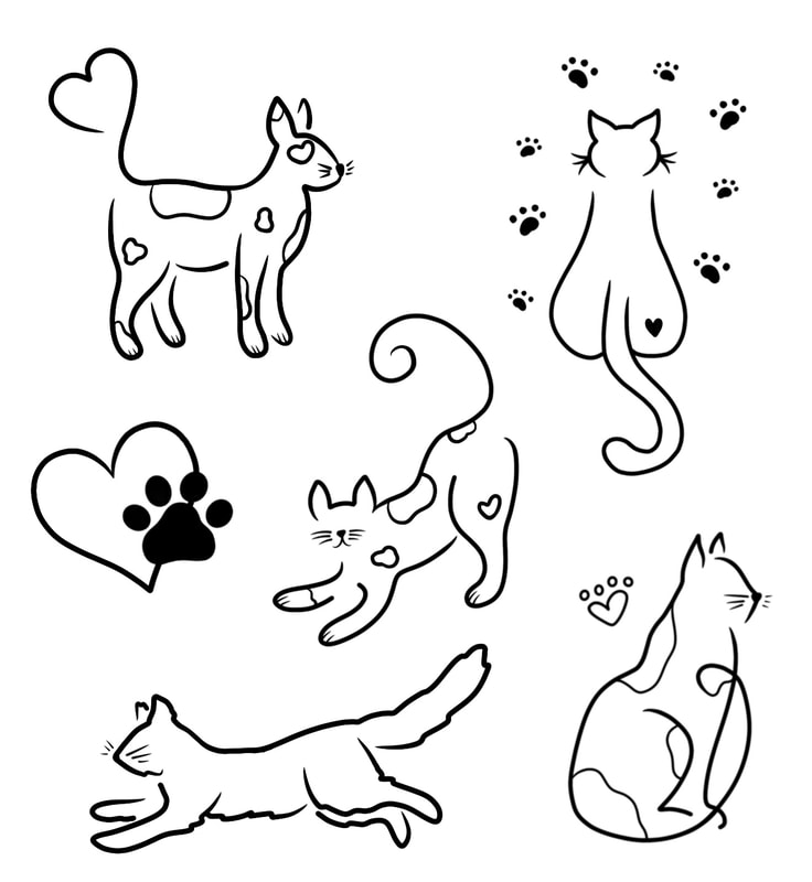  Calico cat outlines.