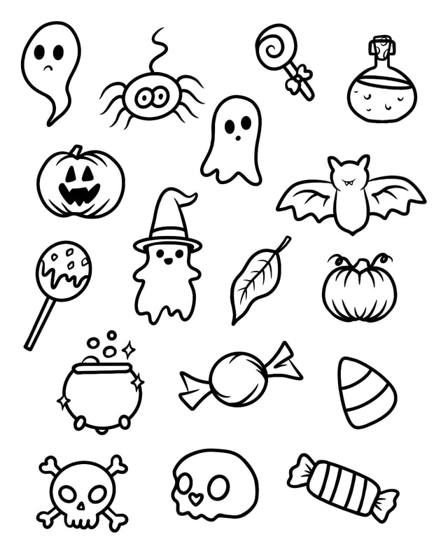Tattoo doodles of Halloween flash.