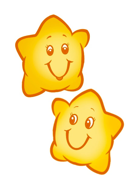 Yellow smiling stars from Care Bears.