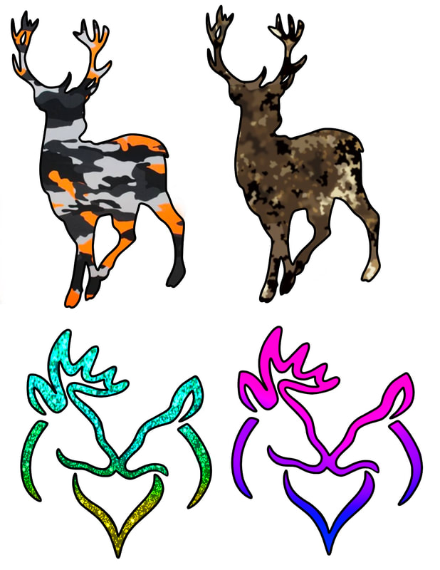 Deer hunter tattoo flash for girls and boys.