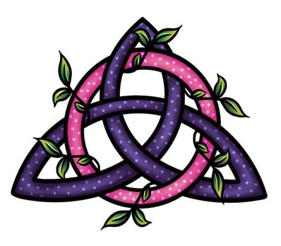 Pink and purple Celtic knot tattoo design.