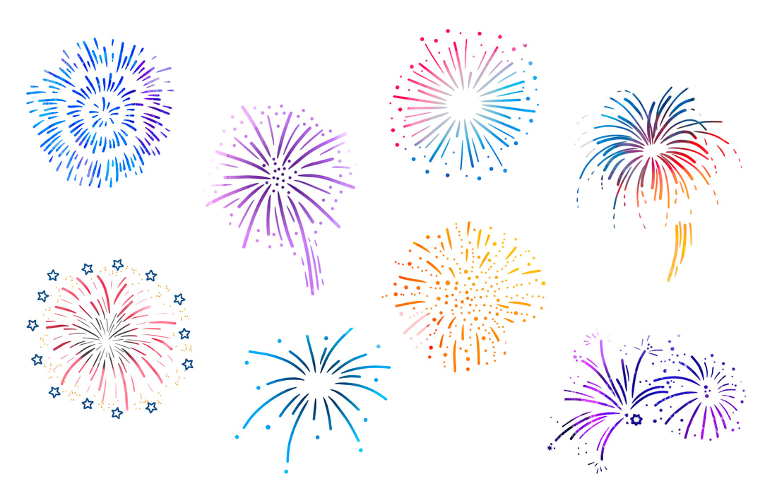 Firework tattoo designs for sale. Pick your own colors.